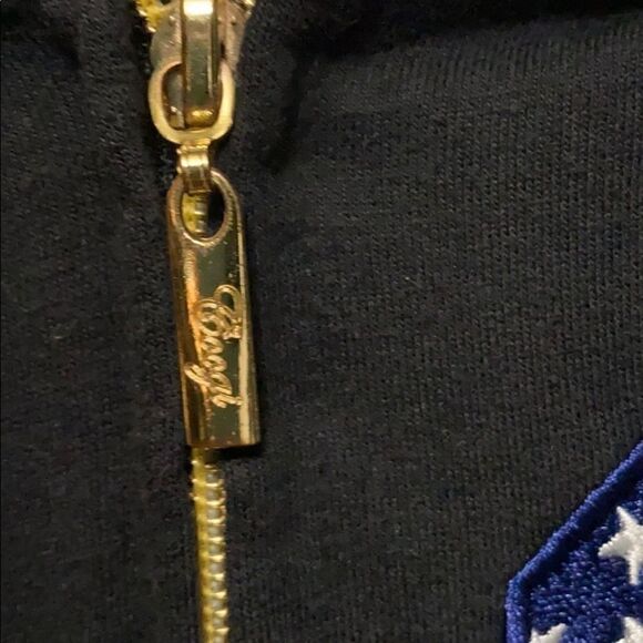 COOGI Black zippered hoodie sweatshirt/ sweater L - Picture 3 of 13